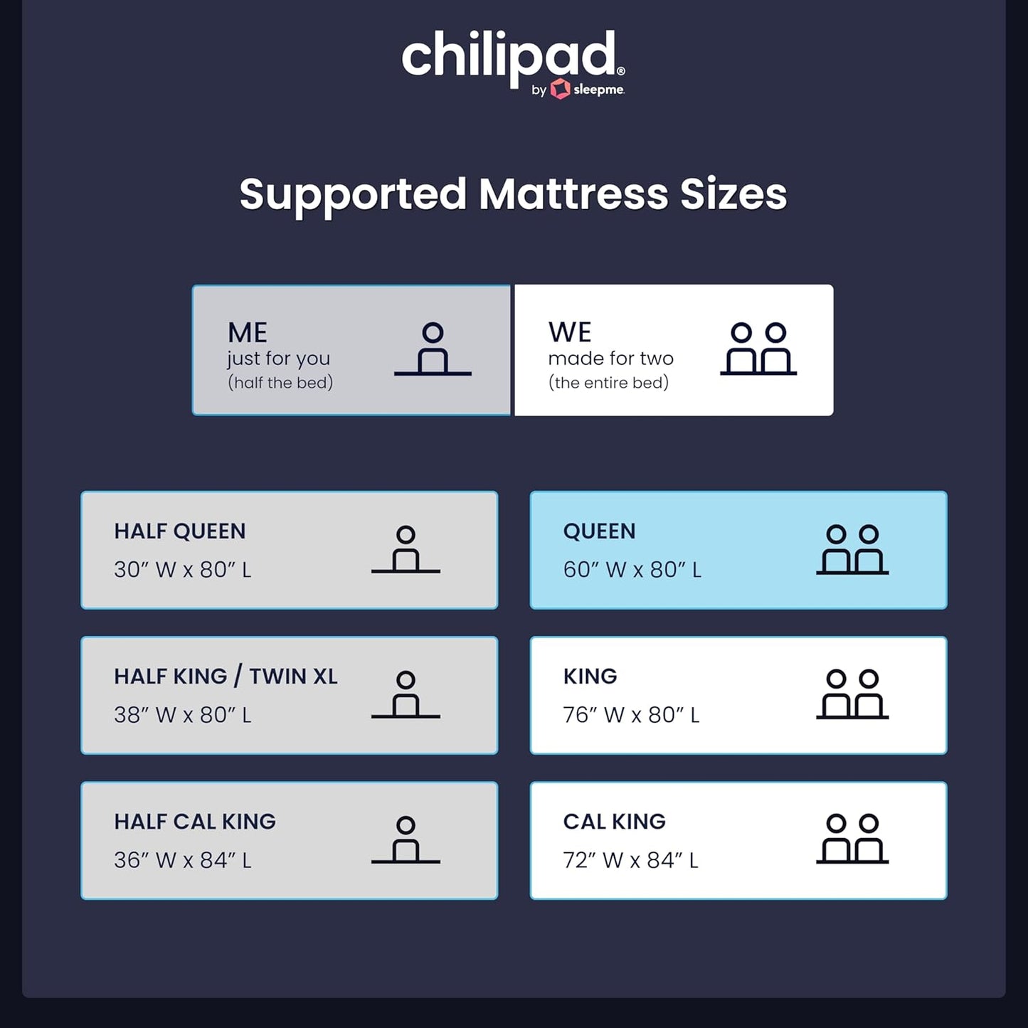 Cube Bed Cooling System - Cooling & Heating Mattress Topper, Dual Zone Individual Bed Temperature, Cool Sleep Enhancement, Temp Range of 60-115°F, WE Queen Bedsize (60"W x 80"L), Model: CP514