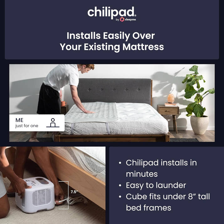 Cube Bed Cooling System - Cooling & Heating Mattress Topper, Dual Zone Individual Bed Temperature, Cool Sleep Enhancement, Temp Range of 60-115°F, WE Queen Bedsize (60